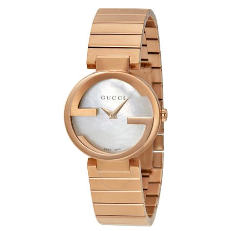 gucci interlocking mother of pearl dial ladies watch fake